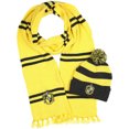 thumbnail image 1 of Harry Potter Hogwarts Houses Knit Scarf & Pom Beanie Set (Hufflepuff), 1 of 5