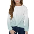 thumbnail image 1 of Plebaso Chandail à Manches Longues pour Filles avec Torsade à l'Avant, Imprimé pour Garçons, Col Ras du Cou, Décontracté, Léger, Chandail à Enfiler, Hauts pour Enfants, 1 of 7