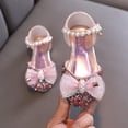 thumbnail image 1 of RXIRUCGD Chaussures Mode Été Sandales Filles Robe Performance Chaussures de Danse Paillettes Perle Maille Nœud Boucle Chaussures de Princesse, 1 of 5