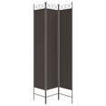 thumbnail image 2 of vidaXL 3-Panel Room Divider Brown 120x220 cm Fabric, 2 of 5