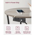 thumbnail image 2 of VASAGLE Side Table, 2-Tier Round End Table with Power Outlets, Nightstand with Steel Frame for Small Spaces, Living Room, Bedroom, Heather Greige and Ink Black, 2 of 5