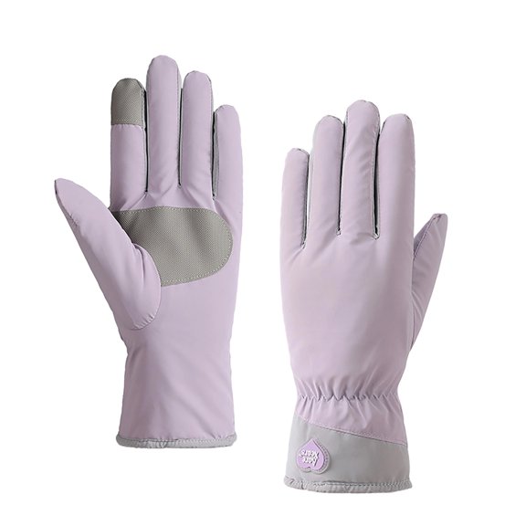 HVOBTTY Mens Womens Thick Warm Windproof Socks, Women's Warm Winter Fleece-lined Cycling Touchscreen Waterproof Gloves Purple