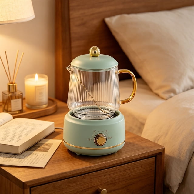 Mini Electric Stewing Cup | Glass Heating Pot | Slow Simmer for Nutrient-Rich Drinks | Compact Wellness Kettle for Tea, Soup, and Herbal Infusions At Home