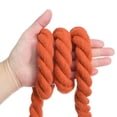 thumbnail image 4 of Unique Bargains 15 Feet Tug of War Rope for Adults Teen 3-Strand Natural Twisted Cotton Rope with Flag Orange, 4 of 7
