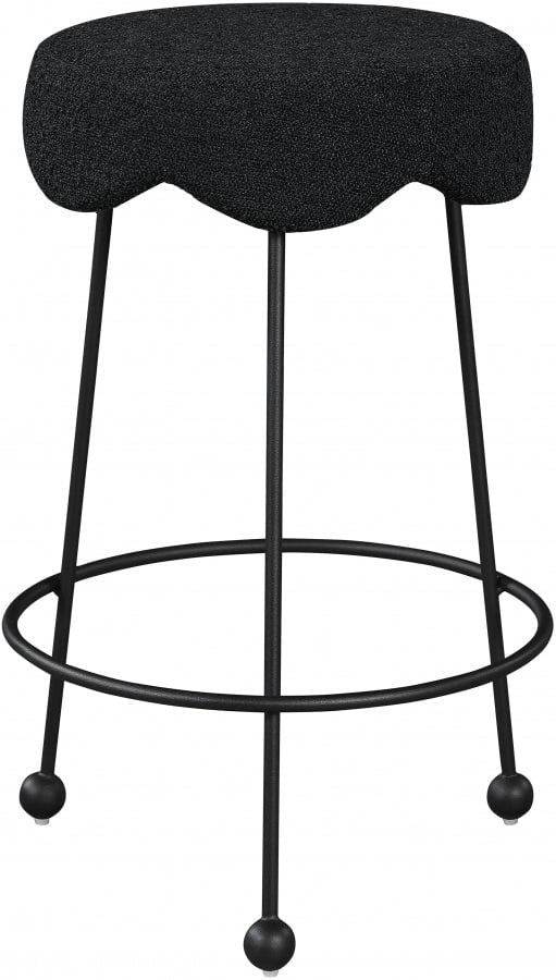 Tabouret de comptoir en tissu à Motif Floral Bouclé