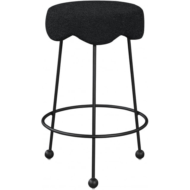 Tabouret de comptoir en tissu à Motif Floral Bouclé