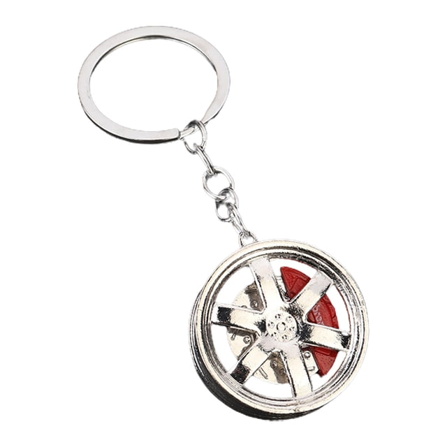 WRKEKC Clearance Male And Female Small Gift Pendants Car Keychain Alloy Car Wheel Keychain Tire Rim Keychain Car Parts Model Key Chains Car Keyring Pendant