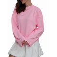 thumbnail image 1 of Women'S Crew Neck Sweaters Fall Outfits Trendy Long Sleeve Ribbed Knit Pullover Tops Pink M, 1 of 10