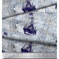 thumbnail image 3 of Soimoi Moss Georgette Fabric Fish & Ship Ocean Decor Fabric Printed Yard 42 Inch Wide, 3 of 3