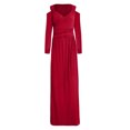 thumbnail image 4 of Black Friday TIMIFIS Robes de Retour à la Maison Femmes Sans Manches Col en V Manches Longues Fendue Soirée Cocktail Longue Robe Mode Automne 2022 pour Femmes, 4 of 5