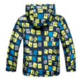 thumbnail image 2 of AAMILIFE Boys Waterproof Fleece Lined Jacket Color Block Windbreaker Hooded Coat, 2 of 8