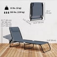 thumbnail image 3 of Outsunny Chaise Longue Pliante d'Extérieur avec Appuie-Tête - Ensemble de 1, Gris, 3 of 10