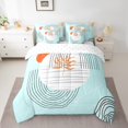 thumbnail image 2 of YST Modern Blue Bed in a Bag 7pcs Bedding Set, Full Size, Abstract Artwork, 7-Piece, Mid Century Style, 2 of 4