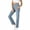 Light Blue#women's work jeans, variant on Pxkloy Women's Slim Fit Faux Jeans Pull On High Elastic Waist Trousers Solid Pockets Casual Denim Ankle Pants Gray,M