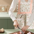 thumbnail image 4 of Fridja Clearance Floral Canvas Apron Waterproof Oil Resistants Kitchen Cooking Baking Apron Adjustable Ties for Chef Waist Protection, 4 of 6