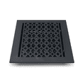 thumbnail image 2 of Cast Iron Floor Vent Cover 9″ x 9″ with Adjustable Damper – Heavy Duty Tudor Mushroom Design Decorative HVAC Register, Powder Coated Repaintable Rust-Free Air Vent Grille for Floors & Walls – VR 100, 2 of 8