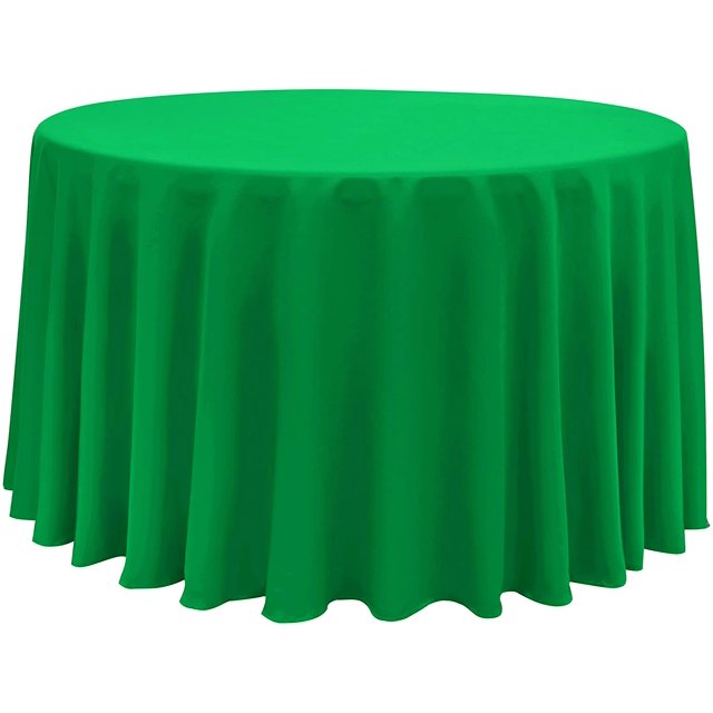 ORUYROP 210GSM Round Table Cloth, Water Resistance Microfiber Tablecloth, Decorative Fabric Circular Table Cover for Outdoor and Indoor Use (Green, 108 Inch Diameter)