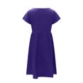 thumbnail image 5 of RKSTN Robes d'Été pour Femmes 2023 Décontractées en Coton et Lin Couleur Unie Longueur Genou Jupes Col Rond Manches Courtes Robe Midi avec Poches, 5 of 5