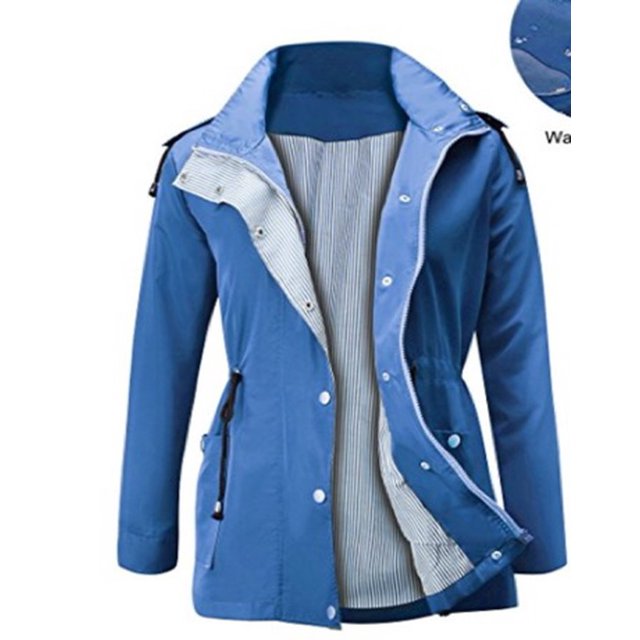 Femmes à Capuche Multicolores Camping en Plein Air Randonnée Vélo Imperméable Léger Manteau de Pluie Veste de Pluie