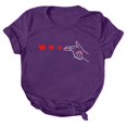 thumbnail image 5 of LUOGENLI T-shirts pour Femme pour Femmes T-Shirt à Col Rond à Manches Courtes Imprimé pour la Journée du Couple T-shirts pour Femmes T-Shirt Graphique Saint-Valentin Violet Foncé L, 5 of 5