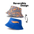 thumbnail image 2 of Hot Wheels Mens Multicoloured Logo & Checkerboard Reversible Bucket Hat (One Size), 2 of 6