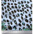 thumbnail image 1 of Soimoi Blue Cotton Duck Fabric Artistic Insect & Leopard Animal Skin Print Sewing Fabric BTY 42 Inch Wide, 1 of 3