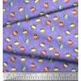 thumbnail image 2 of Soimoi Moss Georgette Fabric Triangle & Cow Cartoon Printed Fabric 1 Yard 42 Inch Wide, 2 of 3