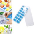 thumbnail image 1 of LSLJS 1 PC Covered Ice Tray Set with 14 Ice Cubes Molds Flexible Rubber Plastic, 1 of 6