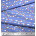 thumbnail image 2 of Soimoi Blue Heavy Satin Fabric Celebration Flags Party Printed Fabric 1 Yard 54 Inch Wide, 2 of 3