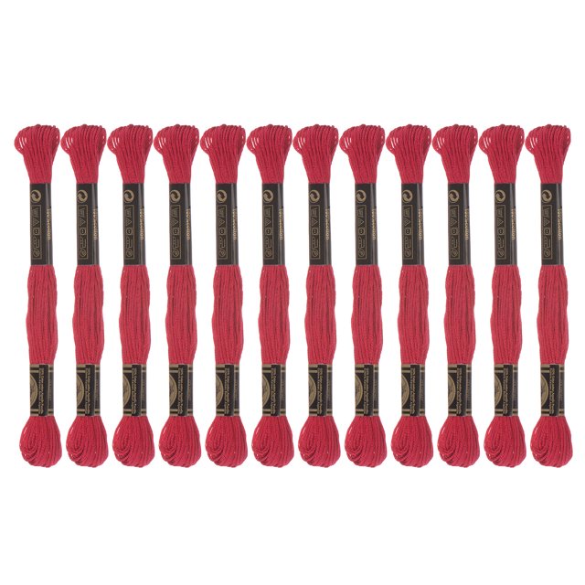Unique Bargains 12 Skeins Embroidery Floss 8m Each Long Fiber Cotton Cross Stitch Thread Vermilion