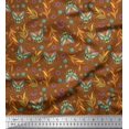 thumbnail image 1 of Soimoi Poly Georgette Fabric Leaves,Floral & Housefly Insects Print Fabric by The Yard 52 Inch Wide, 1 of 3