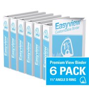 Davis Group, Easyview Premium, D Ring, Customizable, View Binder, 6 Pack, 1.5"