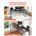 thumbnail image 4 of VEVOR Computer Desk, 63 Inch Office Gaming Desk for Home Office, Writing Study Work Modern Simple Table with Metal Frame for Large Legroom, Rustic Brown and Black, 4 of 9