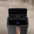 thumbnail image 3 of Mainstays 50L (13.2 Gallon) Plastic Kitchen Automatic Trash Can, Motion Sensor Touchless Garbage Bin, Black, Built-In Bag Fixer, 3 of 16