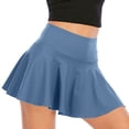 thumbnail image 1 of Mrat Jupe Crayon Classique pour Femme Faux Deux Pièces Course Décontractée Été Sports Exercice Shorts Gym Yoga Jupe de Tennis avec Poche Jupe Évasée S-50 Bleu m, 1 of 5