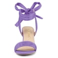 thumbnail image 2 of BLISSFUL STEP Women's Open Toe Back Ankle Tie Chunky Heel Sandals, 2 of 6