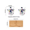 thumbnail image 3 of Hand Drawn Pattern Sugar Bowl With Lid, Ceramic Teacup Shape Sugar Pot, Coffee Accessories, Sugar Pourer, Kitchen Storage-Bauhinia-2 Set, 3 of 7