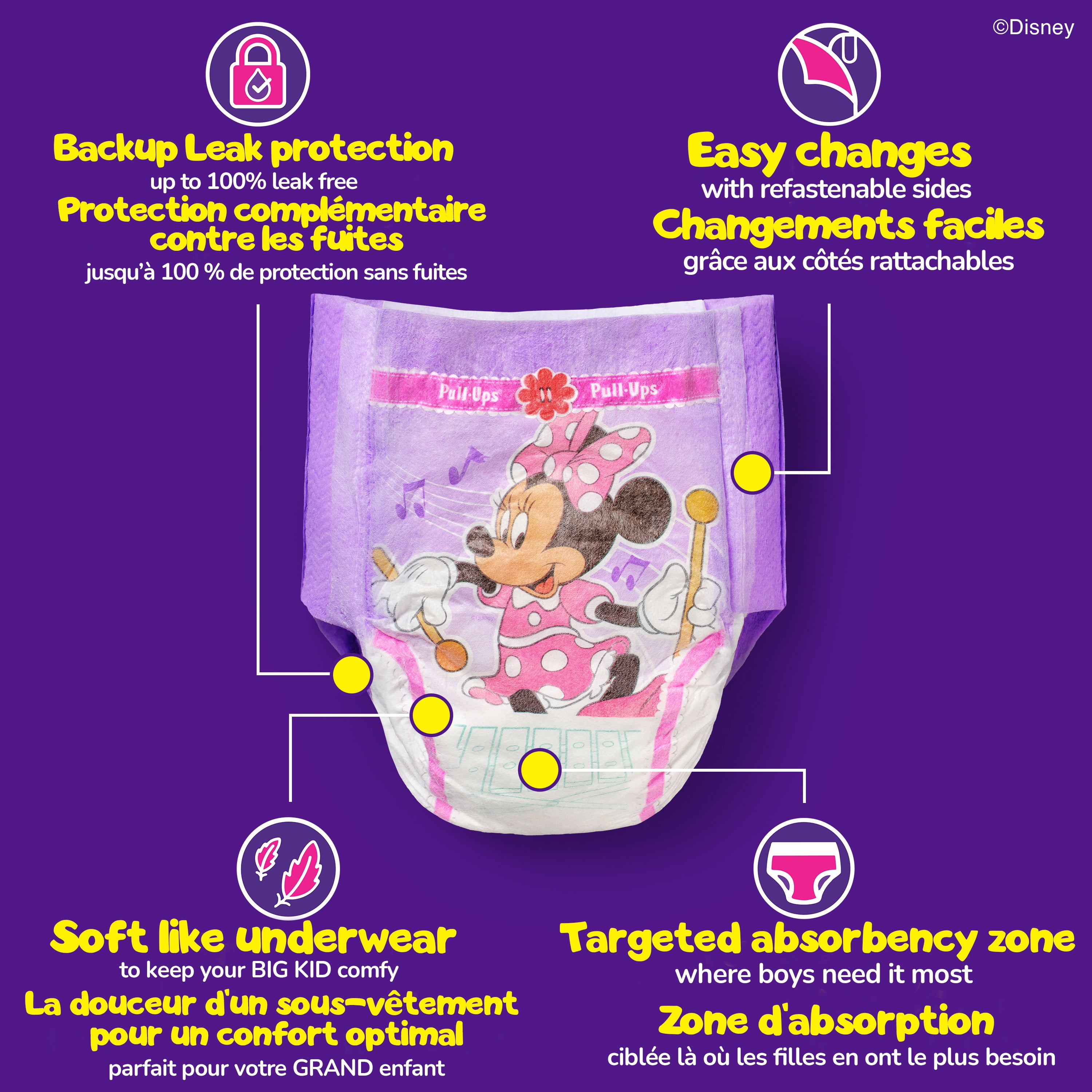 Pull-Ups Culottes d'Entraînement à la Propreté pour Filles, Économique, Taille : 2T - 6T