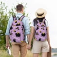 thumbnail image 4 of Vsdgher Cute Halloween Print Canvas Backpack Travel Rucksack Unisex Knapsack 15.7/17.7Inch Laptop Backpack for Work,College-Small, 4 of 5