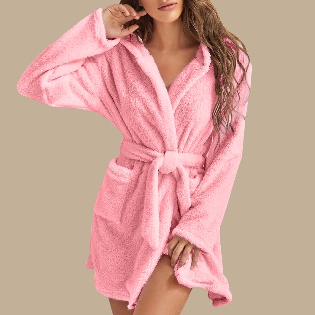 Gift TIMIFIS Womens Robe Plush Soft Robe , Warm, Fleece Bathrobe Winter Warm Pajamas Shower Nightgown pring/Summer