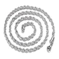 thumbnail image 2 of HHBEAUTY Stainless Steel Chain 925 Silver Rope Chains 4mm Twist Rope Necklace 30 Inch, Stainless Steel Rope Jewelry for Men & Women, 2 of 9