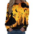 thumbnail image 1 of Tops For Womens Print O Neck Sweatshirt  Neck Fit Pullover Tops Comfortable Long Sleeve Workout Shirts Loose Blouse, 1 of 4