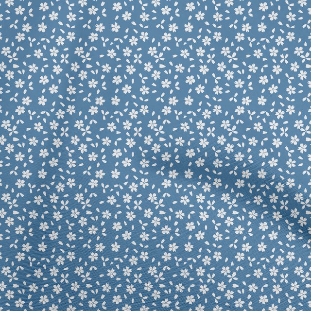 oneOone Viscose Chiffon Medium Blue Fabric Floral Sewing Craft Projects Fabric Prints By Yard 42 Inch Wide