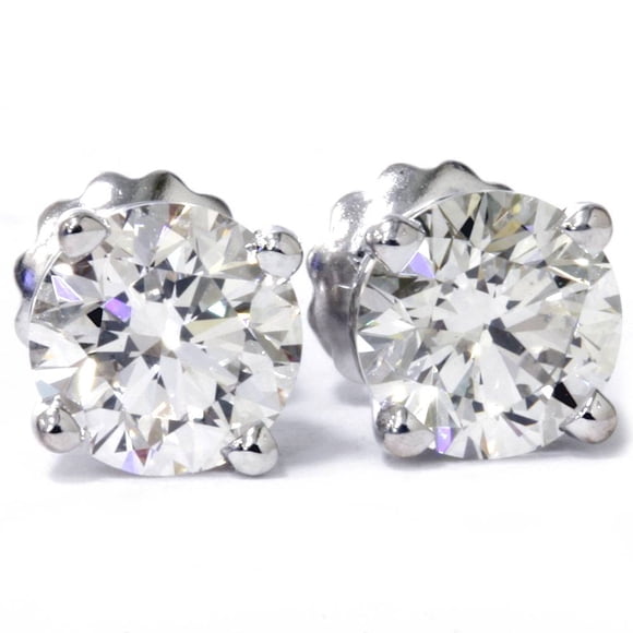 Énormes Puces à Vis en Or Blanc 14 K, Diamants Ronds de Laboratoire, 3 CT TW,
