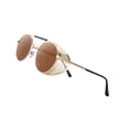 thumbnail image 4 of Retro Round Steampunk Sunglasses Metal Frame Side for Men Women Light Brown Lens, 4 of 7