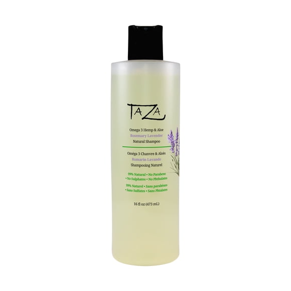 Premium Taza Natural Omega-3 Hemp & Aloe Rosemary Lavender Botanical Shampoo