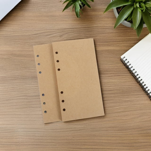 HAMPPLIES 160Pcs Vintage Kraft Paper Loose Leaf Binder Refills Unlined Notebook Filler Paper