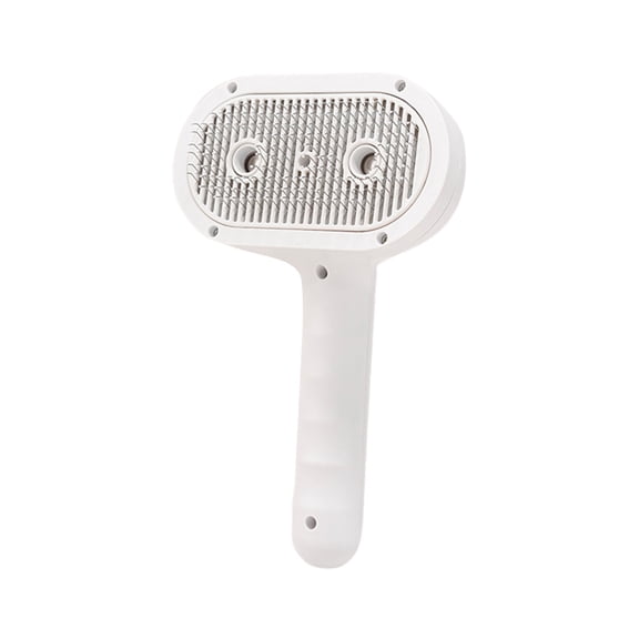 Peigne Vaporisateur Blanc pour Animaux, Peigne Humidifiant à Double Trou pour Toiletter les Chats, Brosse pour Enlever la Fourrure Libre avec Câble de Données, Matériau Plastique, Blanc