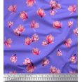 thumbnail image 1 of Soimoi Poly Georgette Fabric Magnolia Floral Printed Fabric 1 Yard 42 Inch Wide, 1 of 3