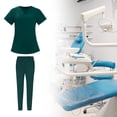 thumbnail image 2 of TISHITA Nursing Scrub Set Comfortable Breathable with Pockets Fashion Tops Pants Green Color L, 2 of 8